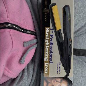 1" Professional Straightening Iron - Black and Gold